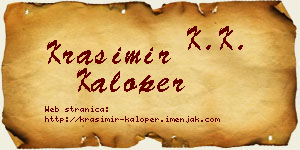 Krasimir Kaloper vizit kartica